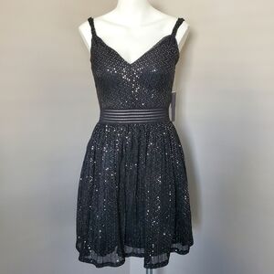 CITY STUDIO Junior black formal dress with sequins Whimsigoth Dark Romantic